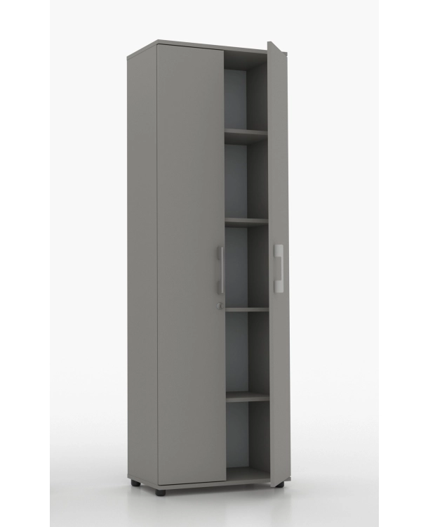 Regał  szafa biurowa G 80 2d Szara 80 cm z zamkiem na klucz